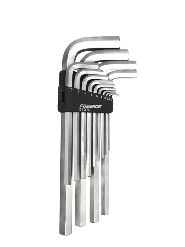 Набор ключей Г-образных 6-гранных длинных 13пр. (2, 2.5, 3-8, 10, 12, 14, 17, 19мм)в пластиковом держателе Forsage F-5137L