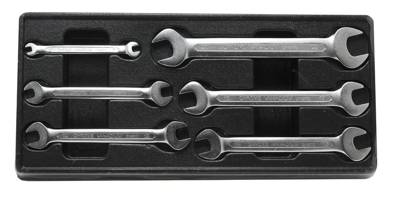Набор ключей рожковых (6х7, 10х11, 12х13, 14х15, 16х17, 20х22мм)6 пр, в лотке Partner PA-T5061(т)