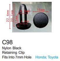Клипса для крепления внутренней обшивки а/м Тойота пластиковая (100шт/уп.) Forsage F-C98(Toyota)