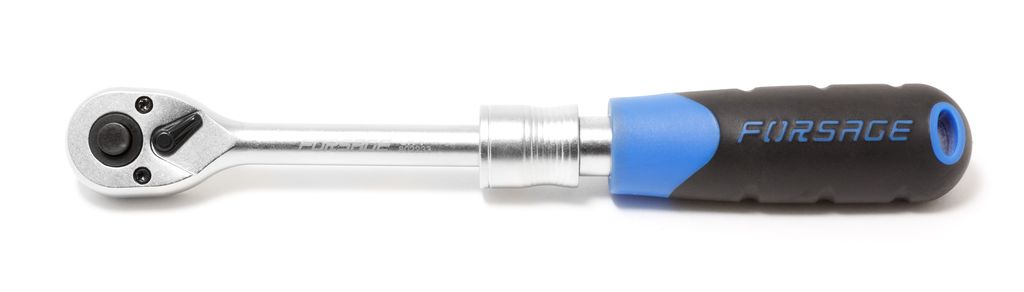 Трещотка  реверсивная телескопическая с резиновой ручкой 1/4L165-230мм(72зуб.) Forsage F-802233