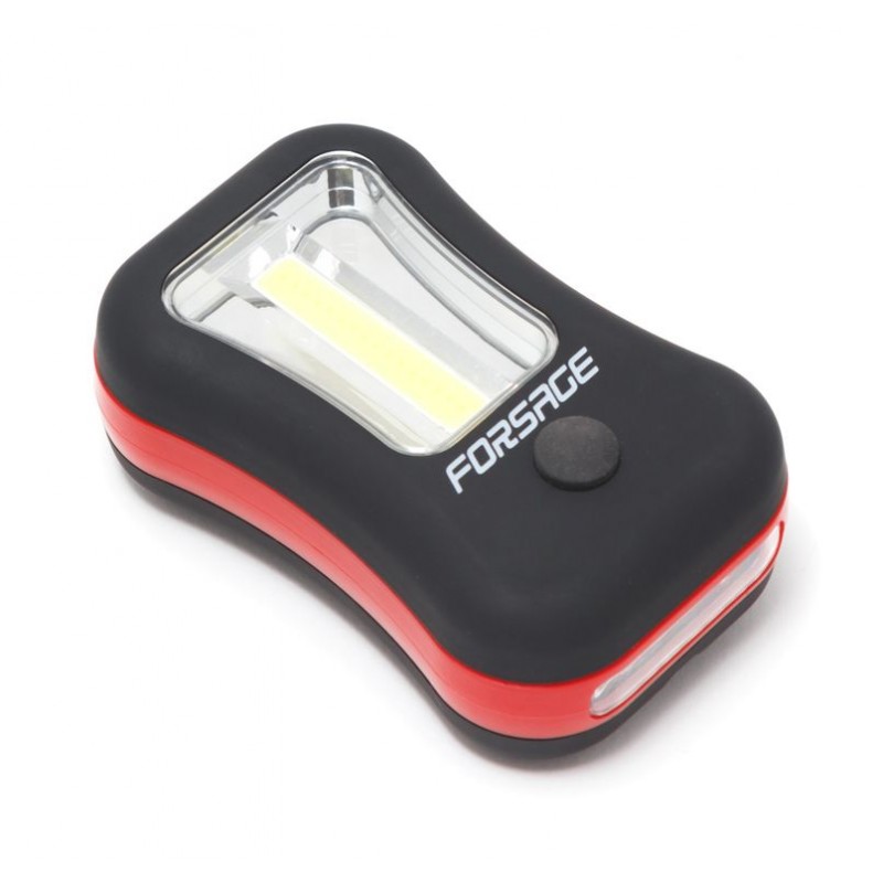 Фонарик переносной светодиодный в комплекте с батарейками (торцевой свет 4LED, боковой свет CUB, 3xAAA), в блистере Forsage F-01X0074