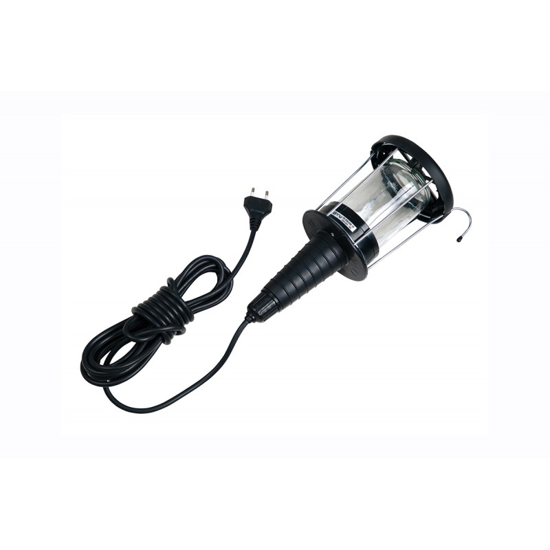 Светильник переносной (для ламп Е27, max 60W, IP20, AC220-240V, кабель 5м, черный, резиновая защита) GTV OS-KAG508-10
