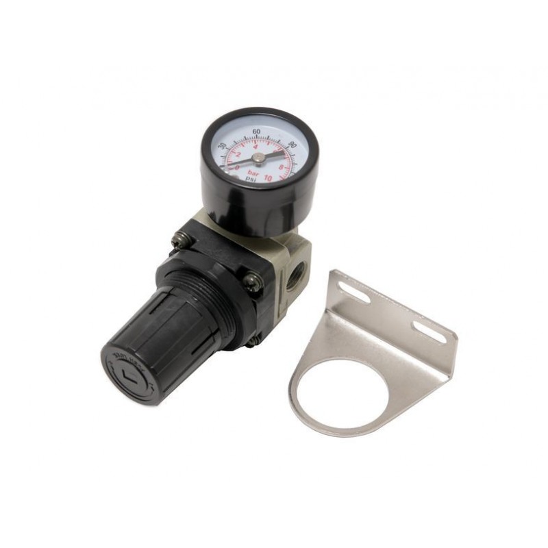 Регулятор давления воздуха с индикатором 1/4(f)-1/4(M) 0-10bar